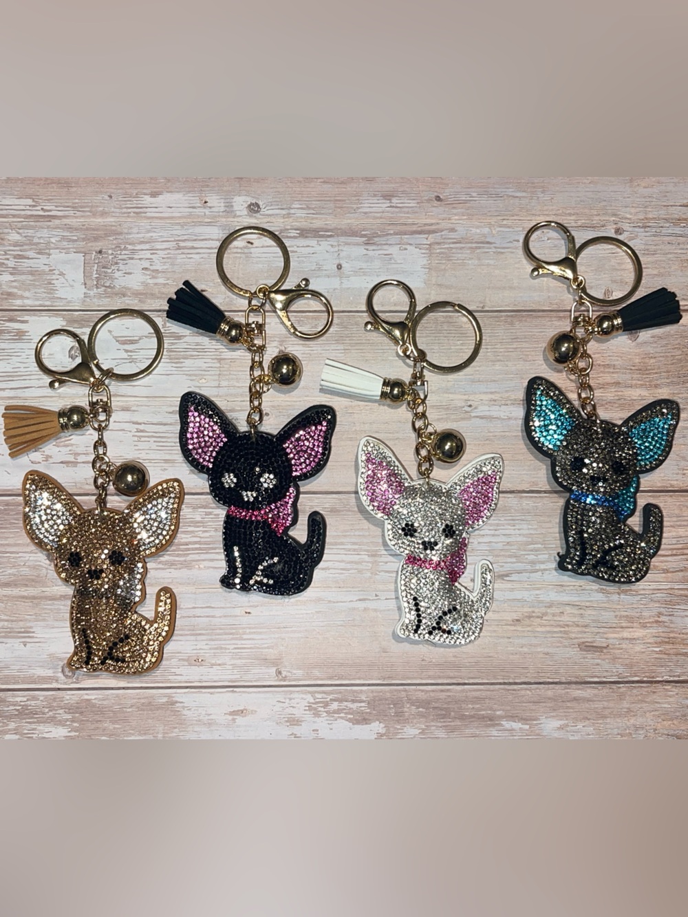 Choice of Chihuahua - Puff Rhinestone Keychain Bag Charm